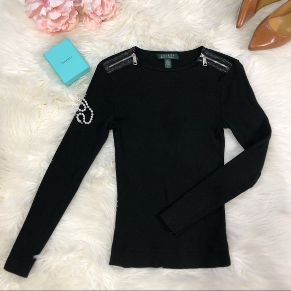 LAUREN Ralph Lauren Long Sleeve Cotton Top Size XS - Picture 6 of 6